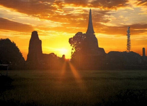 世界遺産アユタヤ＿朝日鑑賞